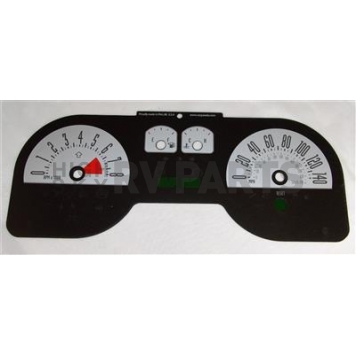 US Speedo Gauge Face Overlay - Silver Daytime Color/ Black Letter Color - MUS0842