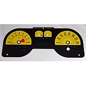 US Speedo Gauge Face Overlay - Yellow Daytime Color/ Black Letter Color - MUS0843