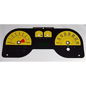 US Speedo Gauge Face Overlay - Yellow Daytime Color/ Black Letter Color - MUS0843