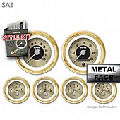 Aurora Instuments Gauge Face Overlay - Fiber Gold Daytime Color/ Black Letter Color - 8792