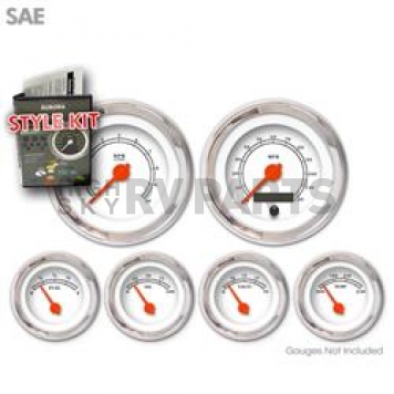 Aurora Instuments Gauge Face Overlay - Fiber White Daytime Color/ Black Letter Color - 955