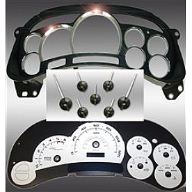 US Speedo Gauge Face Overlay - White Daytime Color/ Blue Letter Color - PLK0530