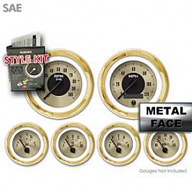 Aurora Instuments Gauge Face Overlay - Fiber Gold Daytime Color/ Black Letter Color - 8816