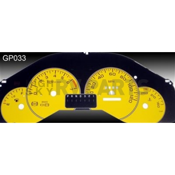 US Speedo Gauge Face Overlay - Yellow Daytime Color/ Black Letter Color - GP033