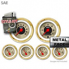 Aurora Instuments Gauge Face Overlay - Fiber Gold Daytime Color/ Black Letter Color - 8841