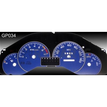 US Speedo Gauge Face Overlay - Blue Daytime Color/ White Letter Color - GP034