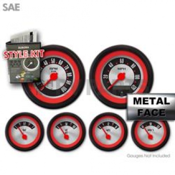 Aurora Instuments Gauge Face Overlay - Fiber Silver Daytime Color/ White Letter Color - 9008
