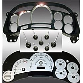 US Speedo Gauge Face Overlay - Silver Daytime Color/ Black Letter Color - PLK0532