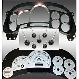 US Speedo Gauge Face Overlay - Silver Daytime Color/ Black Letter Color - PLK0532
