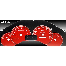 US Speedo Gauge Face Overlay - Red Daytime Color/ White Letter Color - GP035