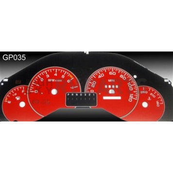 US Speedo Gauge Face Overlay - Red Daytime Color/ White Letter Color - GP035
