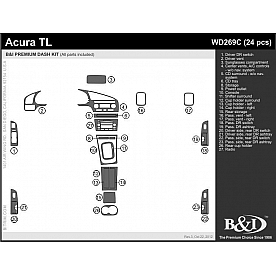 B & I Fender Dash Panel Trim WD269CSDX