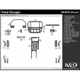 B & I Fender Dash Panel Trim WD367DRBA
