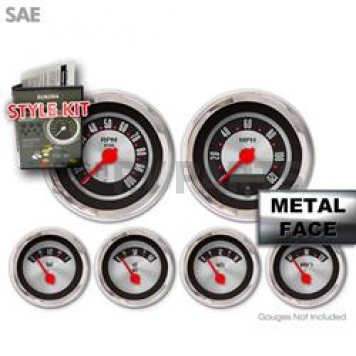 Aurora Instuments Gauge Face Overlay - Fiber Silver Daytime Color/ White Letter Color - 9032