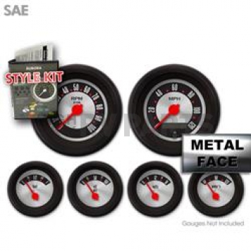 Aurora Instuments Gauge Face Overlay - Fiber Silver Daytime Color/ White Letter Color - 9056