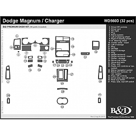 B & I Fender Dash Panel Trim WD560DSDB
