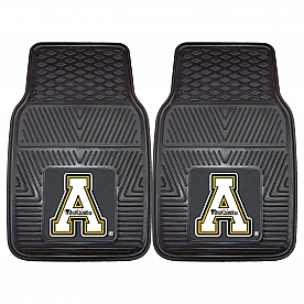 Fan Mat Floor Mat - Universal Fit Black Vinyl Set of 2 - 12435