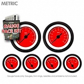 Aurora Instuments Gauge Face Overlay - Fiber Red Daytime Color/ White Letter Color - 8398