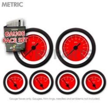Aurora Instuments Gauge Face Overlay - Fiber Red Daytime Color/ White Letter Color - 8398