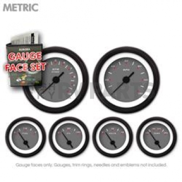 Aurora Instuments Gauge Face Overlay - Fiber Dark Gray Daytime Color/ White Letter Color - 8400