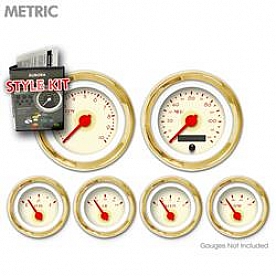 Aurora Instuments Gauge Face Overlay - Fiber Tan Daytime Color/ Red Letter Color - 4630