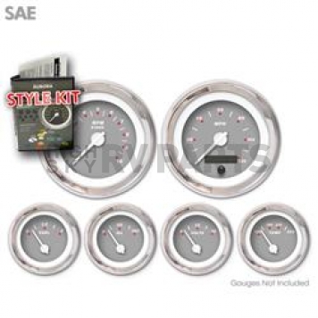 Aurora Instuments Gauge Face Overlay - Fiber Gray Daytime Color/ White Letter Color - 1010