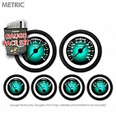 Aurora Instuments Gauge Face Overlay - Fiber Aqua Daytime Color/ White Letter Color - 8450