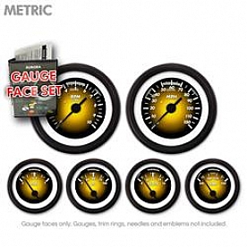Aurora Instuments Gauge Face Overlay - Fiber Amber Daytime Color/ White Letter Color - 8451