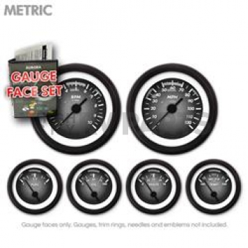 Aurora Instuments Gauge Face Overlay - Fiber Gray Daytime Color/ White Letter Color - 8452