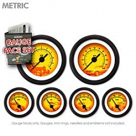 Aurora Instuments Gauge Face Overlay - Fiber Yellow And Orange Daytime Color/ Black Letter Color - 8458
