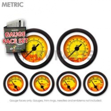 Aurora Instuments Gauge Face Overlay - Fiber Yellow And Orange Daytime Color/ Black Letter Color - 8458
