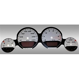 US Speedo Gauge Face Overlay - Silver Daytime Color/ Black Letter Color - MAG062