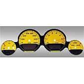 US Speedo Gauge Face Overlay - Yellow Daytime Color/ Black Letter Color - MAG063