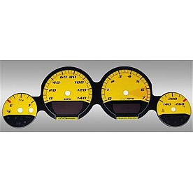 US Speedo Gauge Face Overlay - Yellow Daytime Color/ Black Letter Color - MAG063