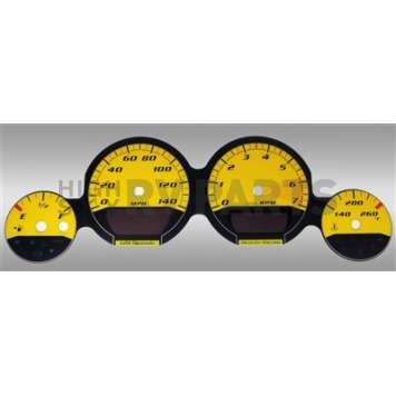 US Speedo Gauge Face Overlay - Yellow Daytime Color/ Black Letter Color - MAG063