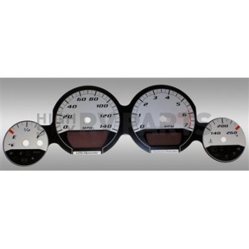 US Speedo Gauge Face Overlay - Blue Daytime Color/ White Letter Color - MAG064