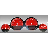 US Speedo Gauge Face Overlay - Red Daytime Color/ White Letter Color - MAG065
