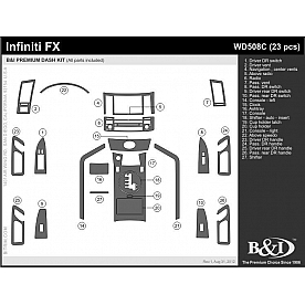 B & I Fender Dash Panel Trim WD508CDET