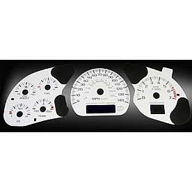 US Speedo Gauge Face Overlay - White Daytime Color/ Black Letter Color - MON030