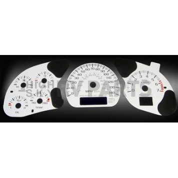 US Speedo Gauge Face Overlay - White Daytime Color/ Black Letter Color - MON030