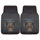 Fan Mat Floor Mat - Universal Fit Black Vinyl Set of 2 - 12624