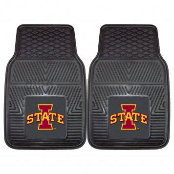 Fan Mat Floor Mat - Universal Fit Black Vinyl Set of 2 - 12757