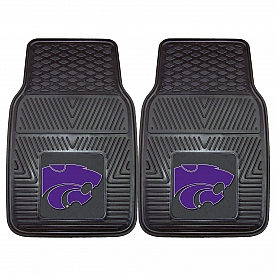 Fan Mat Floor Mat - Universal Fit Black Vinyl Set of 2 - 12762