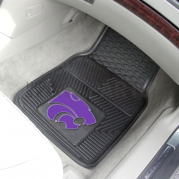 Fan Mat Floor Mat - Universal Fit Black Vinyl Set of 2 - 12762-1