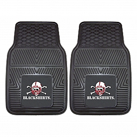 Fan Mat Floor Mat - Universal Fit Black Vinyl Set of 2 - 10716