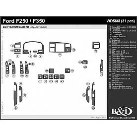 B & I Fender Dash Panel Trim WD566ISDB