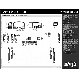 B & I Fender Dash Panel Trim WD566KCF1