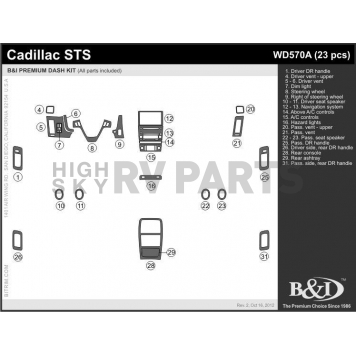 B & I Fender Dash Panel Trim WD570AC1