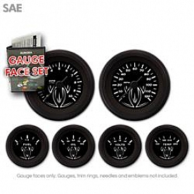 Aurora Instuments Gauge Face Overlay - Fiber Black Daytime Color/ White Letter Color - 8255