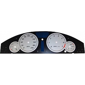 US Speedo Gauge Face Overlay - Silver Daytime Color/ Black Letter Color - 300072